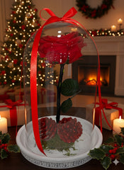 Rosa inmortalizada navideña