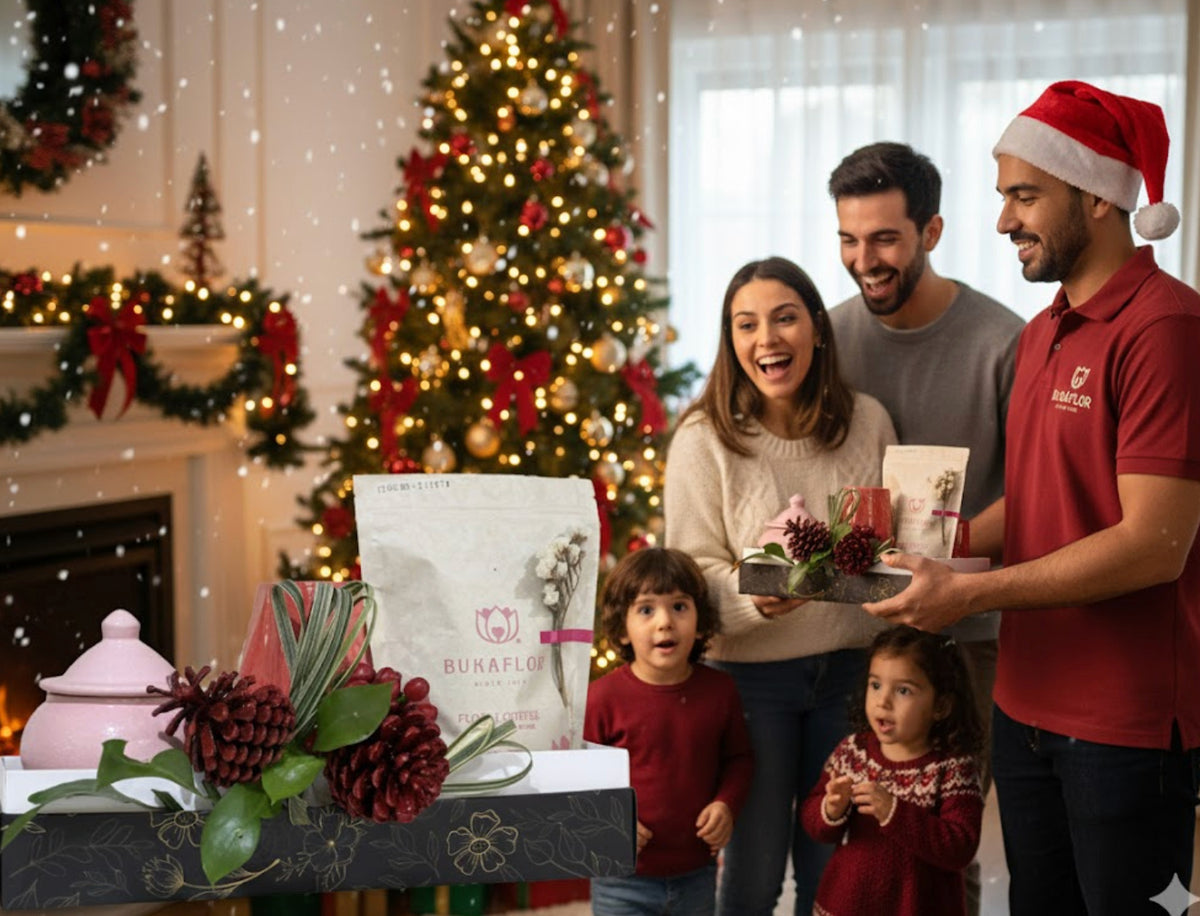 Combo Navideño Jarrón, Café Bukaflor y Ánfora
