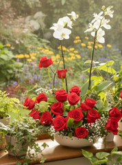 PLANTA DE ORQUIDEA EN PLATO CERAMICO