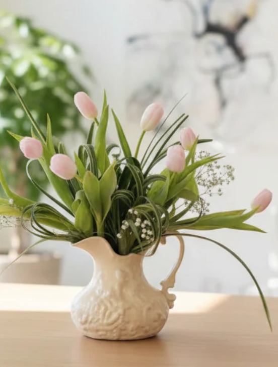 BAROQUE VASE OF TULIPS