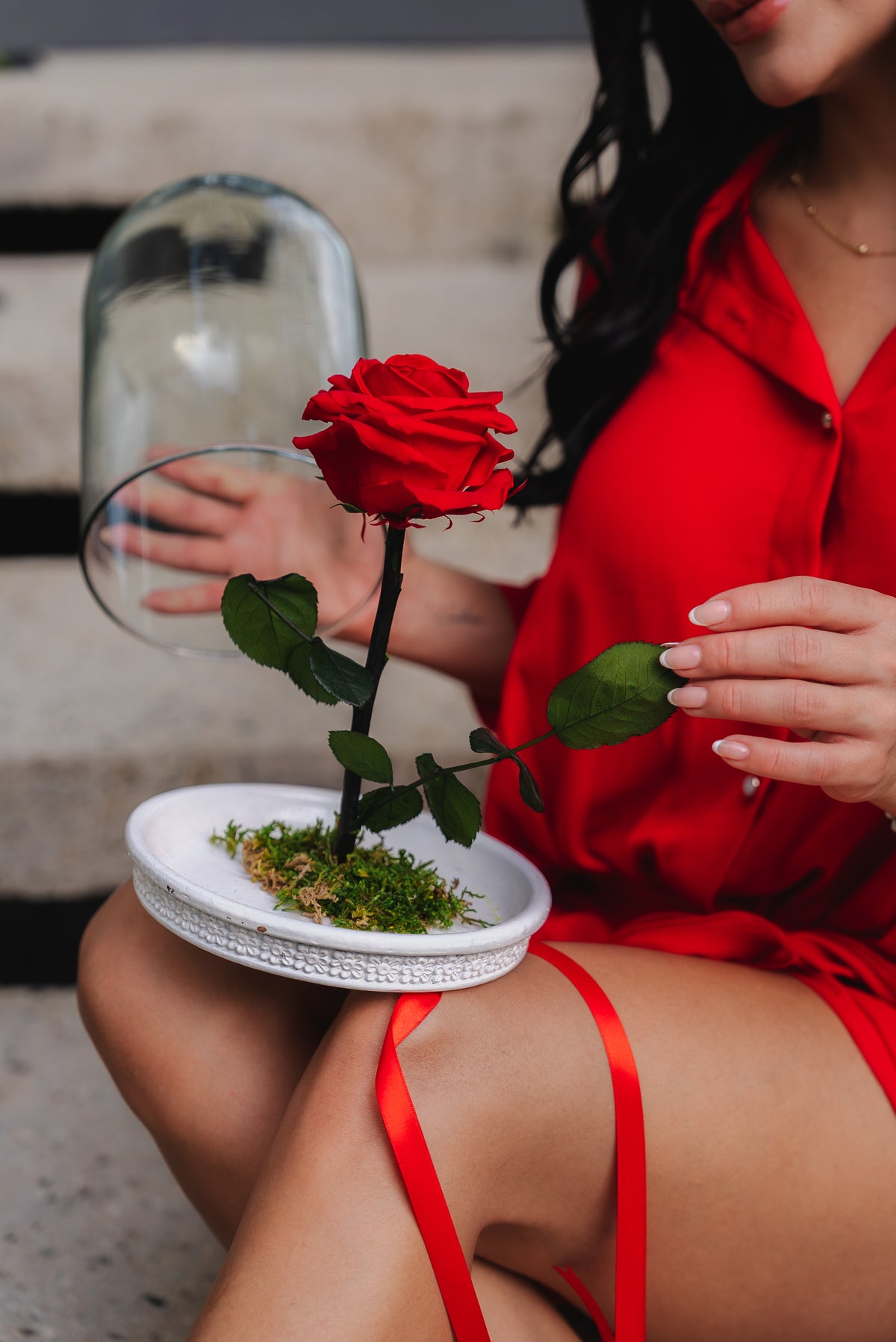 PINK IMMORTALIZED ROSE WITH VIRGIN