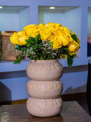 Jarron Artesanal rosas amarillas